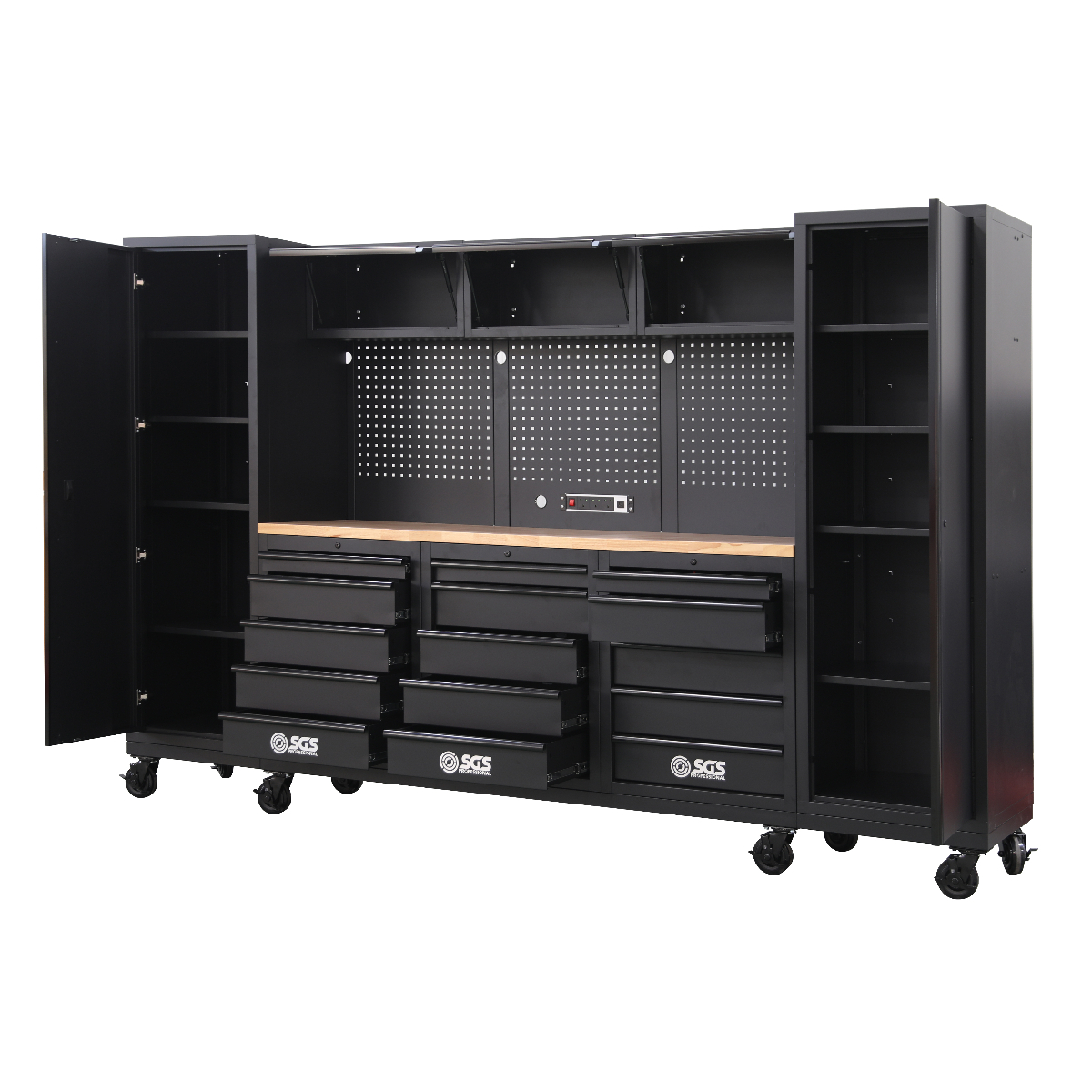 SGS PRO 9pc Heavy Duty Garage Storage System with Wheels